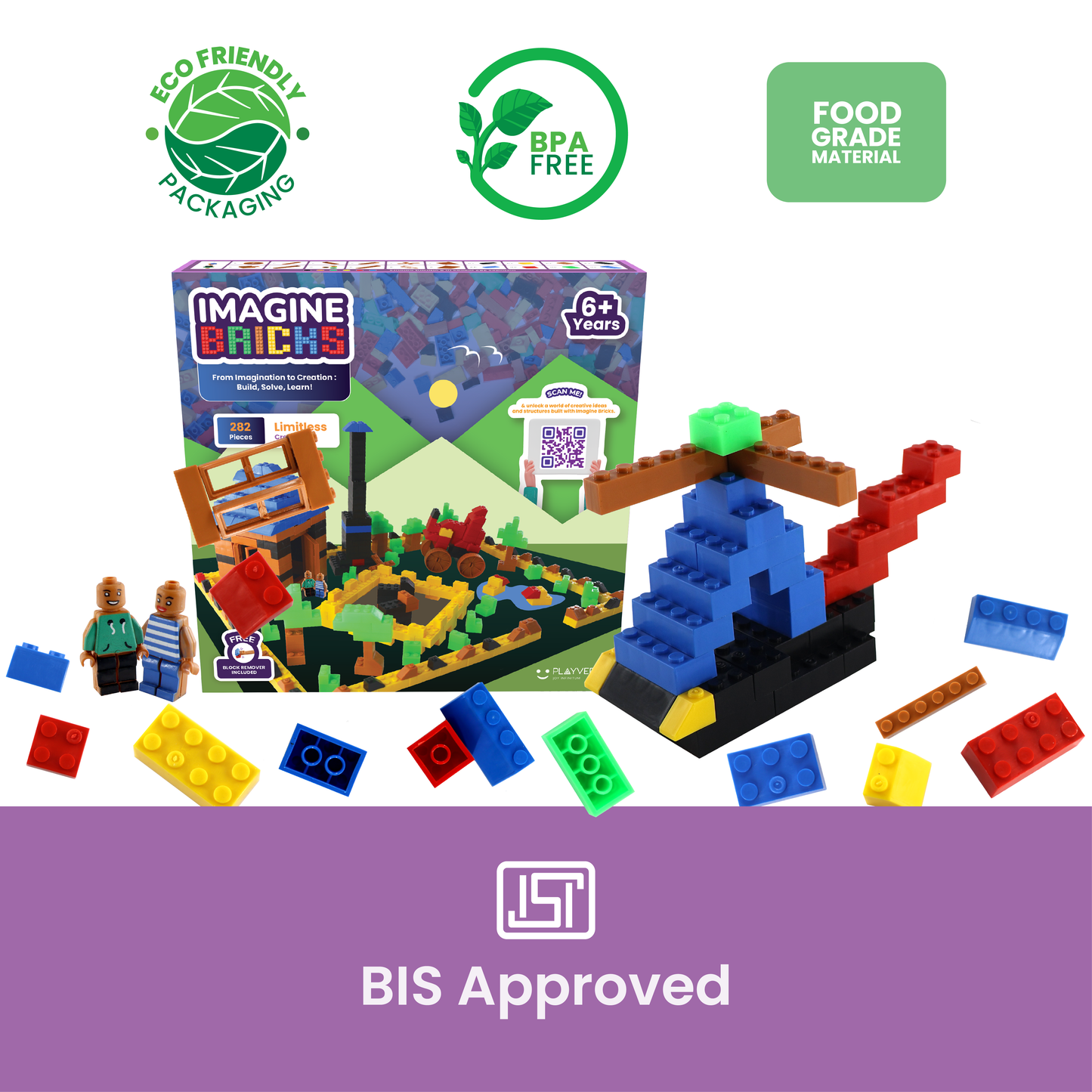 Imagine Bricks | Building Blocks Set | Build Unique Designs | 6+ Years